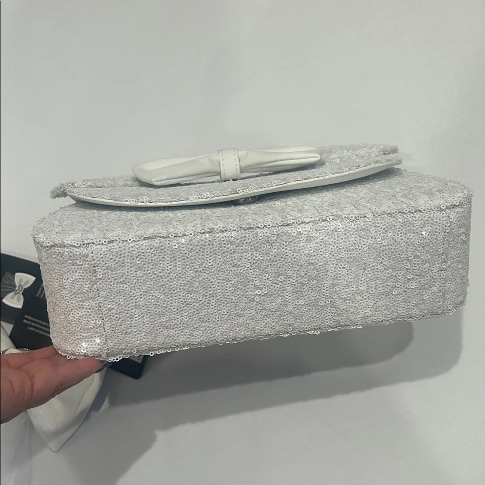 Disney Lounge fly White Sequin I do Wedding Bow Handbag New w tags